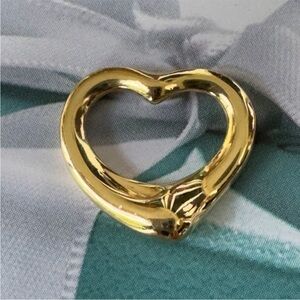 Tiffany & Co. Elsa Peretti Open Heart Pendant 18K Yellow Gold 2.39grams